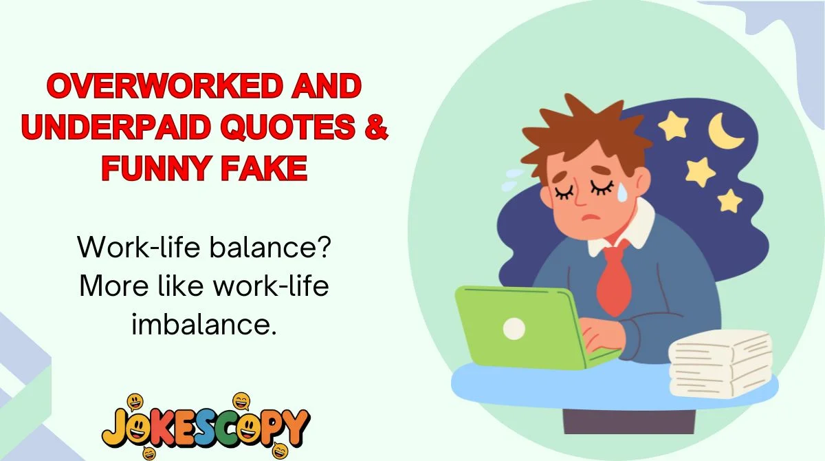 Overworked and Underpaid Quotes & Funny Fake