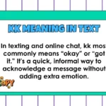 KK Meaning in Text