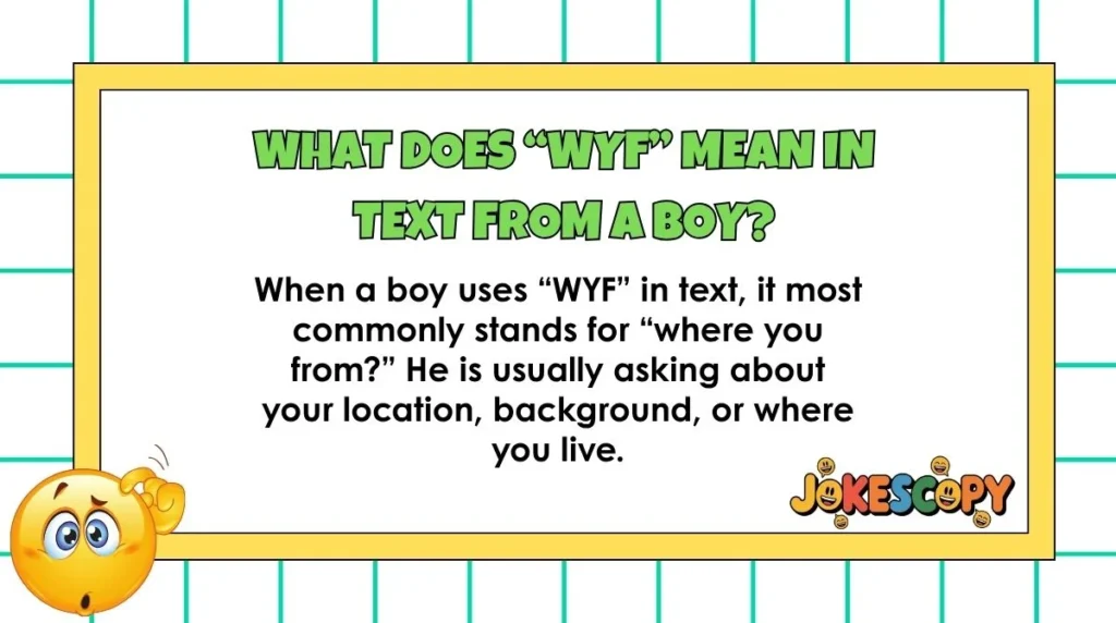 What does “WYF” mean in text from a boy?
