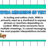 WWA Meaning in Text
