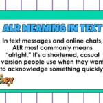 ALR Meaning in Text