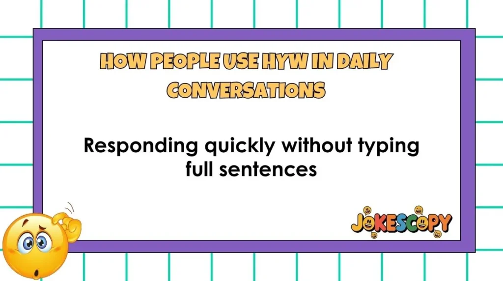 How People Use HYW in Daily Conversations