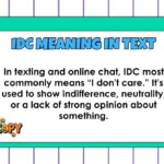 IDC Meaning in Text