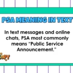 PSA Meaning in Text